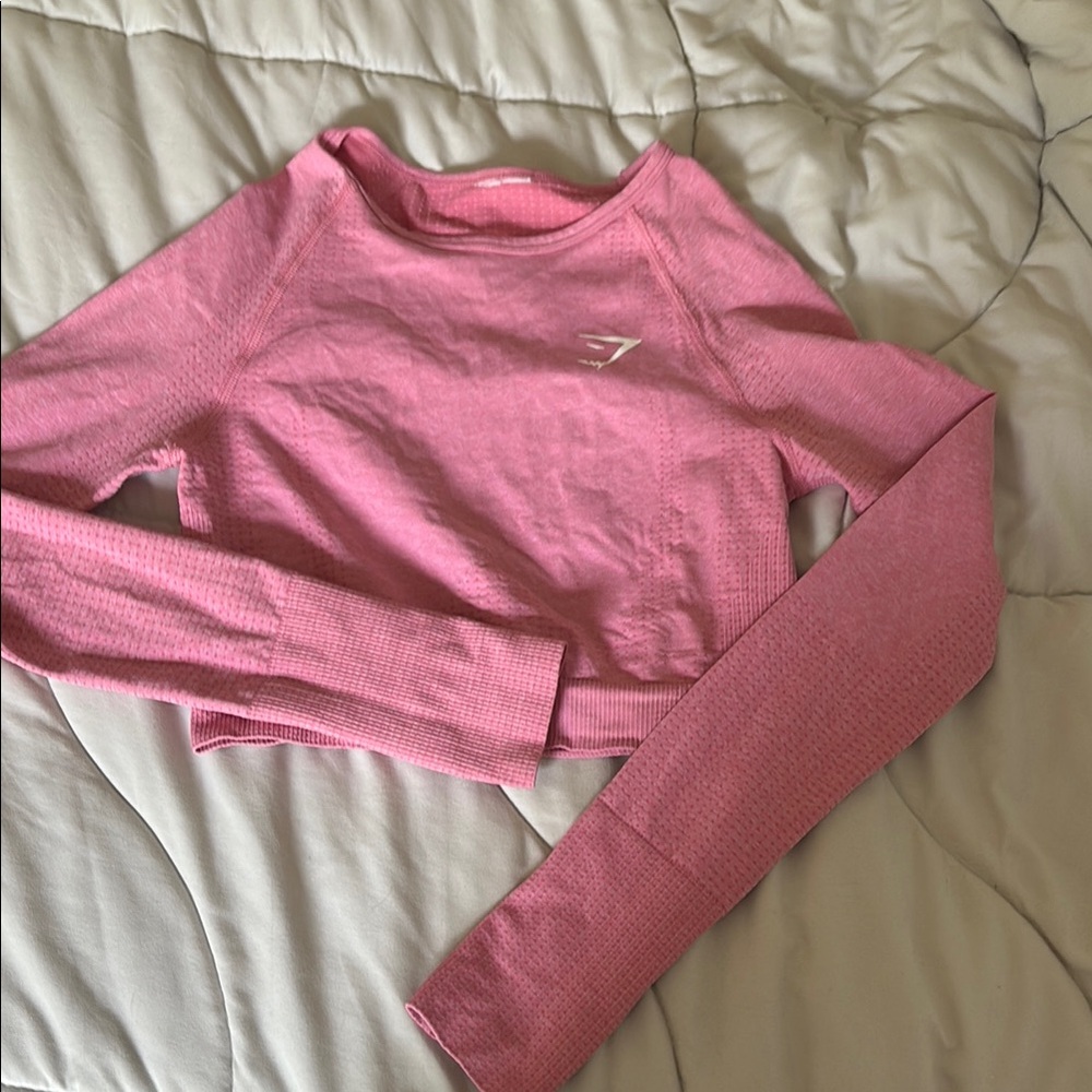 Gymshark Pink Crop Top Long Sleeve